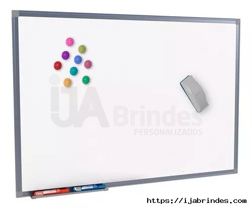 Quadro Lousa Magntico Branco 120x90cm Moldura Alumnio