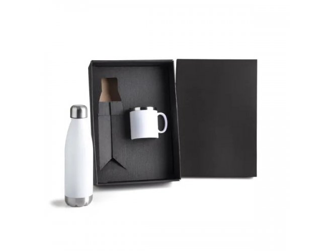 Kit Com Garrafa E Caneca Branca