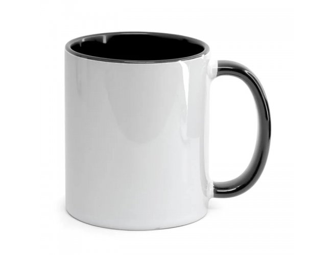 Caneca para Sublimao de Cermica Branca com Ala e Interior Preto