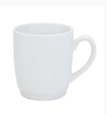 Caneca Branca Porcelana Semi Cnica - 300ml