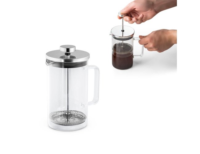 JENSON. Cafeteira em vidro borossilicato e ao inox 600 mL